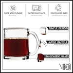 Load image into Gallery viewer, Vikko 10.75 Ounce Clear Glass Coffee Mugs - Set of 12, Microwave and Dishwasher Safe