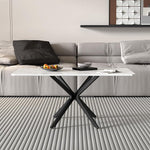 Load image into Gallery viewer, Faux Marble Coffee Table Rectangle Modern 40 Inch Living Room Table with Black Metal Legs Stylish Center Table for Living Room Office