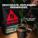 Load image into Gallery viewer, Danger Coffee by Dave Asprey, Remineralized, Mold Free &amp; Lab Tested Swiss Water Decaf Whole Bean Coffee, Medium Roast, Decaffeinated 10.9 Ounce