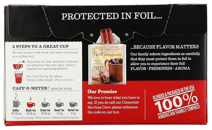 Bigelow Sweet Cinnamon Dolce Black Tea (Caffeinated), 18 count