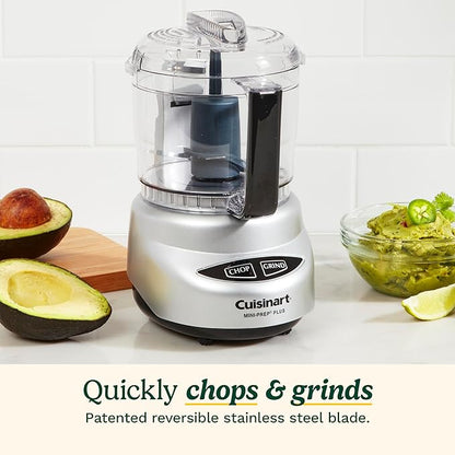Cuisinart Mini-Prep Plus Food Processor, 24-Ounce Mini Food Processor to Chop Herbs, Vegetables, and Hard Cheese, 24-Ounce Work Bowl, Reversible Stainless Steel Blade, DLC-2APK, Pink