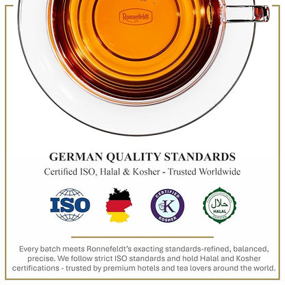 Ronnefeldt 100% Very Early Grey – German Loose Leaf Earl Grey Black Tea with Natural Bergamot – Bold & Aromatic – Caffeine Boost – 15 Individually Wrapped Bags