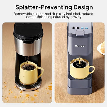 Single Serve Coffee Maker for K Cup, Ground and Tea, Hot and Iced Coffee Machines with Bold Setting, 6 to 16 Oz Brew Sizes, Compact for Small Spaces, Gray (2.0 Version)