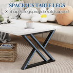 Load image into Gallery viewer, Coffee Table White Living Room Center Table, Simple Modern Faux Marble Rectangular Tea Table with Sturdy Black Metal Frame,Industrial Wooden Coffee Table for Bedroom Home Office