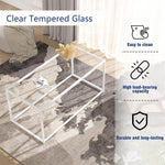 Load image into Gallery viewer, Coffee Table for Living Room, Glass Coffee Tables, Modern 39.4" Center Table for Small Space, Apartment, Office Living Room Home, Rectangular Coffee Table with Clear Glass Top &amp; Metal Frame, White