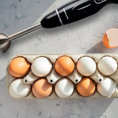 OVENTE Immersion Hand Blender, 300W Electric Handheld Portable Stick Mixer with 2 Mixing Speed and Stainless Steel Blades for Effortless Blending Smoothies, Shakes, Puree or Baby Food, Black HS560B