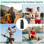 Load image into Gallery viewer, DOMICARE 32 oz Insulated Water Bottle Bulk, Vacuum Insulated Stainless Steel Sports Water Bottle with Straw Lid &amp; Spout Lid, Leakproof, Reusable - Travel, Camping, Bike, Black (4 Pack)