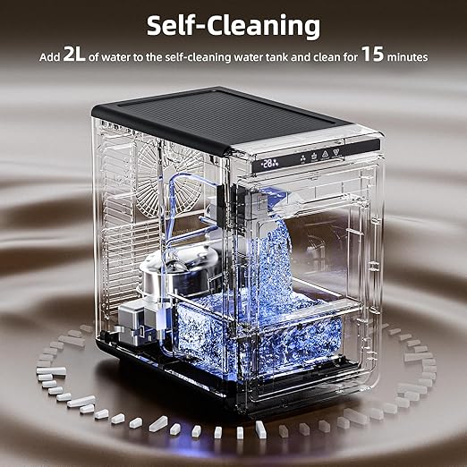 Antarctic Star Clear Ice Cube Maker, 3 pcs in 25 mins, 150 pcs/Day, CrystalFlux Technology, Self-Cleaning, 24H Timer, Enhanced Insulation for Whiskey & Bourbon