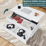 Load image into Gallery viewer, LED Coffee Table with Lift Top Morden Coffee Table with Storage High Gloss White Sofa Table for Living Room Center Tables Hidden Compartment &amp; 2 Drawers