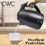 Load image into Gallery viewer, COOK WITH COLOR Electric Kettle - Rapid Boil, Sleek Design, and Safety Features - Great for Quick and Easy, Stainless Steel Black, 1.7 Liters