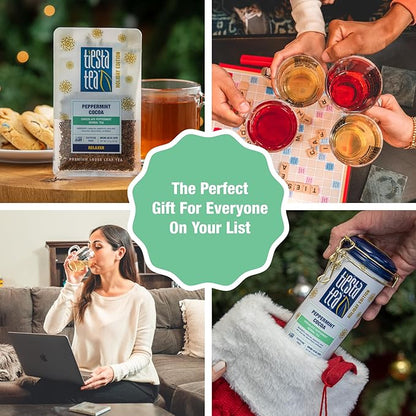 Tiesta Tea - Cozy Peppermint Cocoa, Loose Leaf, Chocolate Peppermint Herbal Tea, Premium Non-Caffeinated Holiday Blend, Make Hot or Iced & Up to 25 Cups, 1.5oz Resealable Pouch
