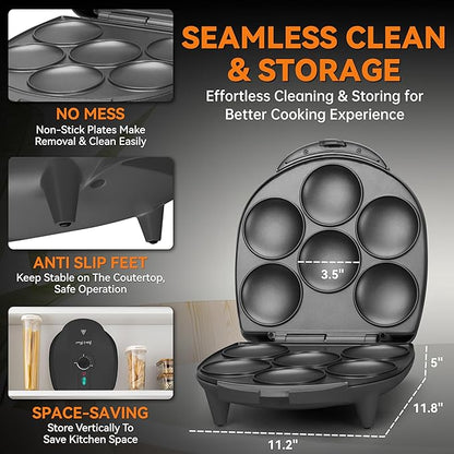 Baker's Friend Electric Arepas Maker with Browning Control, Mini Pancakes Maker, Pancake Maker Pan, Tostiarepa, Makes Arepas, Corn Patties, Mini Pancakes, Breakfast Sandwiches, Fried Eggs, Graphite