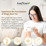 Load image into Gallery viewer, LeafLea 100% Pure Ginger Root Tea Bags – Spicy &amp; Warming Herbal Tea, Supports Digestion &amp; Immune Health, Individually Wrapped, Non-GMO, Caffeine Free, Sugar Free, No Gluten