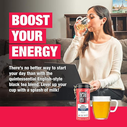 Tiesta Tea - Royal Breakfast, Loose Leaf, Classic English Black Tea, Premium High Caffeine Hot & Iced Blend, Brews Up to 50 Cups, 4oz Refillable Tin