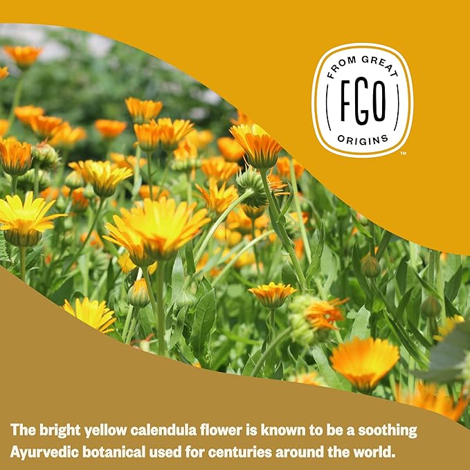 FGO Organic Calendula Flowers, Whole, Imported Calendula Officinalis From Egypt, 16oz Bulk Resealable Pouch, Packaging May Vary (Pack of 1)
