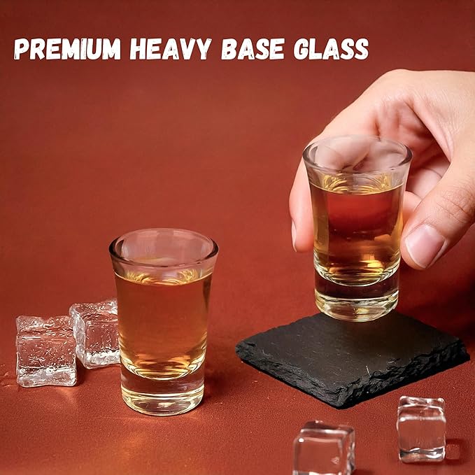 A&A Wonders 1.5 Oz Shot Glasses Set Of 8 With Heavy Base - Shot Glass Set, Weighted shotglass - For Vodka Tequila Shot Glasses Gift Box (Set of 8)