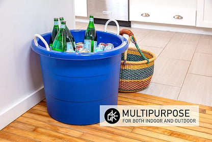 United Solutions 19 Gallon Rope Handle Tub, 2-Pack, Heavy-Duty Organization and Easy-Access Storage Tub, Multi-Purpose, Made with Rugged Plastic, Black