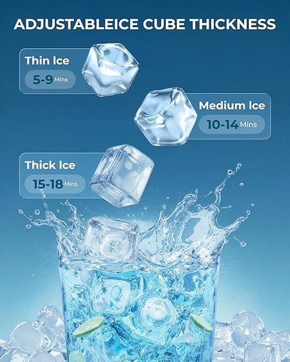 Commercial Ice Maker Machine 120LBS/Day, Undercounter Ice Makers30LBS Storage Bin and 45 Ice Trays, Icemaker Machine Double Water Inlet with Water Line, Ice Scoop