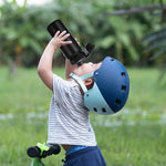 Load image into Gallery viewer, DOMICARE 16 oz Kids Water Bottle for School Stainless Steel Double Wall Vacuum Insulated Water Bottle with Straw lids &amp; Spout Lid, Leakproof BPA Free （Black,1)