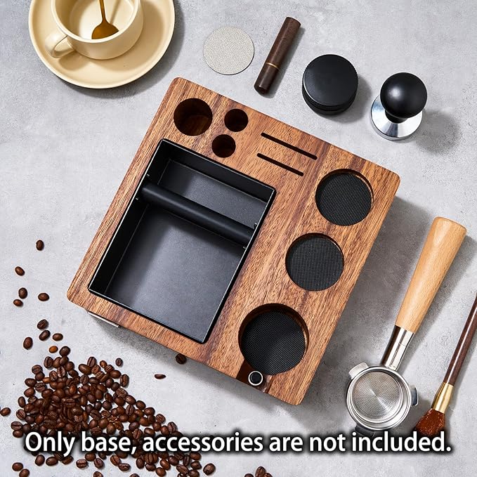 Espresso Knock Box, Espresso Tamping Station, Espresso Coffee Organizer Box Fit for Storage 51/54MM Espresso Tamper,Coffee Station Organizer for Countertop