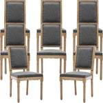 Load image into Gallery viewer, French Country Dining Chairs Set of 8, Grey Square Back Dining Chairs with Linen Upholstered Seat, Solid Wood Legs, Farmhouse Kitchen &amp; Dining Room Chairs, Sillas De Comedor (Gray, 8Pcs)