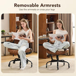 Load image into Gallery viewer, YFO Home Office Desk Chair Office Rubber Casters Ergonomic Computer Chair with Lumbar Support Adjustable Height Rolling Swivel Executive Task Armrests Chair， Brown Leather