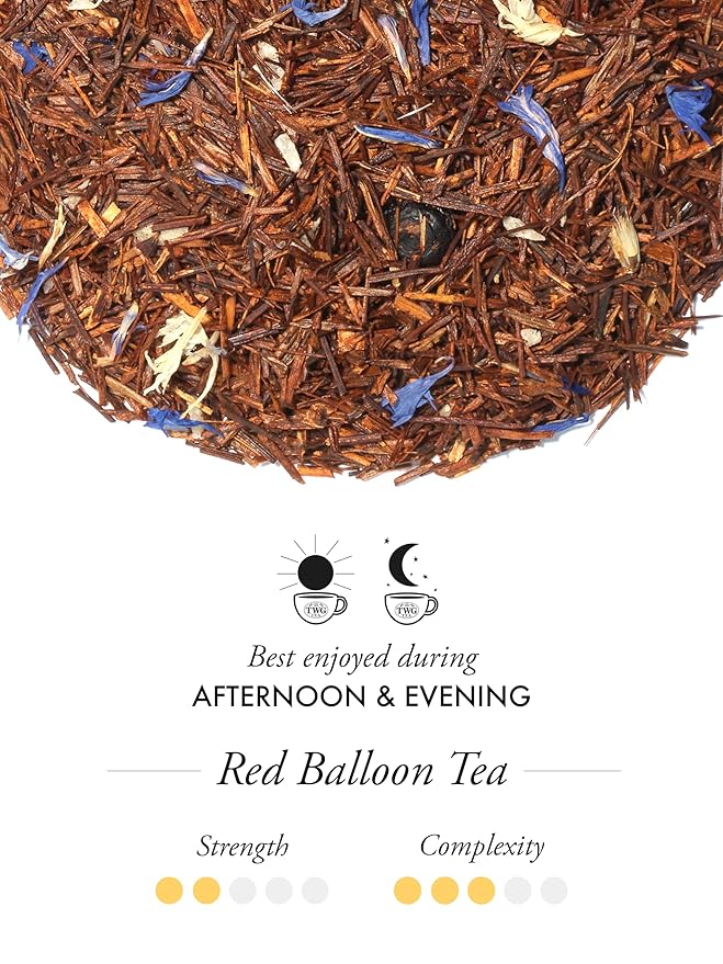 TWG Tea | Red Balloon Tea | Rooibos Tea | Coconut & Blueberries | Haute Couture Tin, 100g | Gift Set