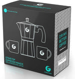 Load image into Gallery viewer, Coffee Gator Moka Pot - 6 Cup, 12oz Stovetop Espresso Maker - Classic Italian and Cuban Coffee Percolator w/ 2 Stainless-Steel Cups – Matte Grey Aluminum, 360ml