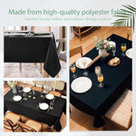 Load image into Gallery viewer, 10 Pack Black Rectangle Table Cloth, 60 x 102 Inch Tablecloths for 6 Foot Tables, Wrinkle Resistant Polyester Washable Table Cover for Banquet, Restaurant, Parties