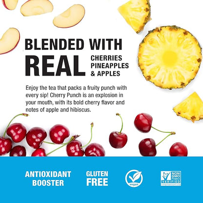 Tiesta Tea - Cherry Punch, Loose Leaf, Sweet Cherry Herbal Tea, Premium Blend, Non-Caffeinated, Makes Hot or Iced & Brews Up to 25 Cups, 2oz Resealable Pouch