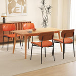 Load image into Gallery viewer, Modern PU Leather Dining Room Chairs Set of 4, Upholstered Kitchen Chairs with Walnut Bentwood Back and Metal Legs Adjustable Feet for Kitchen Dining Room(Orange)