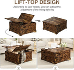 Load image into Gallery viewer, Coffee Table with Hidden Storage, 35.4" W Farmhouse Lift Top Wood Square Center Table with Charging Station, Rustic Cocktail Tables with Flip Top Lids for Living Room, Home Office, Rustic Brown