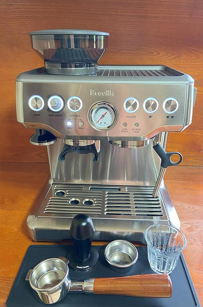 54mm Espresso Tamper 30lbs Load Calibrated Coffee Tamper Stainless Steel Base Hand Tamper for 54mm Bottomless Portafilter Tamper for Espresso Machine-Ripple Base, Black