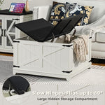 Load image into Gallery viewer, Farmhouse Coffee Table with Hidden Storage Compartment, Antique Black &amp; White Square Large Center Table for Living Room, Wood Rustic Wide Coffee Tables with Hinged Lifting Tabletop for Home
