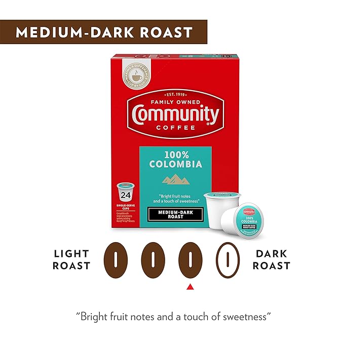 Community Coffee 100% Colombia Coffee Pods, Medium Dark Roast, Compatible with Keurig 2.0 K-Cup Brewers,12 Count (Pack of 3)