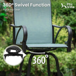 Load image into Gallery viewer, PHI VILLA 5 Piece Patio Bar Height Dining Set, Outdoor High Top Patio Table and Chairs Set with 4 Outdoor Bar Stools &amp; 41" Wood-Like Iron Bar Table with 1.57" Umbrella Hole for Garden