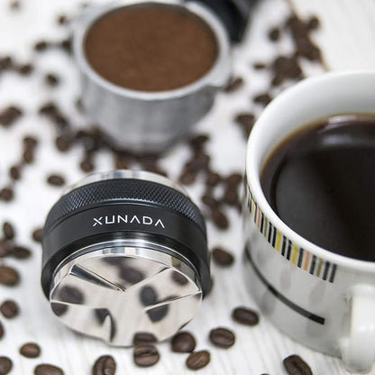 XUNADA 58.3mm Coffee Distributor & Tamper, Works with all 58mm Portafilters, Espresso Hand Tampers, 2-in-1 Adjustable Espresso Distribution Leveler & Tamping Tool