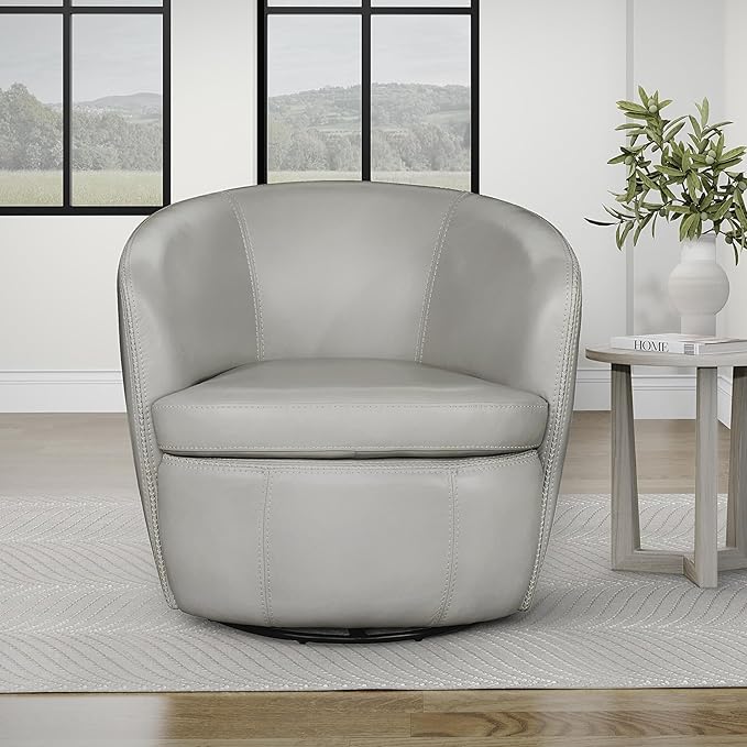 Parker Living Barolo - Steamboat Ice 100% Italian Leather Swivel Club Chair