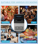 Load image into Gallery viewer, Commercial Ice Maker Machine, 100lbs/24H and 45pcs Stainless Steel Freestanding Ice Machine, Tap Water &amp; Top Loading Under Counter ice Maker,Self-Cleaning for Bar Office Restaurant