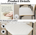 Load image into Gallery viewer, Modern PU Leather Dining Room Chairs Set of 4, Upholstered Kitchen Chairs with Curved Wood Backrest and Metal Legs Adjustable Feet for Kitchen Dining Room(White)