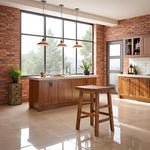 Load image into Gallery viewer, Alaterre Furniture Durango 26-Inch Tall Industrial Wood Counter-Height Stool Bar Stool, Kitchen, Seating, Vintage-Style Saddle Seat, Comfort, Rustic Industrial, Light or Dark Tone Lacquer Finish