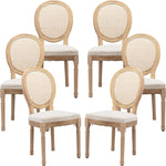 Load image into Gallery viewer, Vintage French Country Dining Chairs Set of 6, Rattan Dining Chairs with Solid Wood Legs, Beige Upholstered Dining Chair, Sillas para Comedor, Kitchen &amp; Dining Room Chair (Beige, Rattan, 6Pcs)