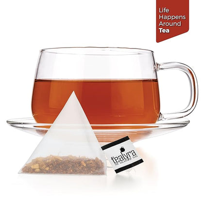 Tealyra - Rooibos Coconut Vanilla Chai - 25 Bags - Ginger Cinnamon - Red Bush Rooibos Herbal Loose Leaf Tea - Antioxidants Rich - Caffeine-Free - Pyramids Style Sachets