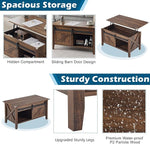 Load image into Gallery viewer, VINGLI Espresso Lift Top Coffee Table, 36" Small Farmhouse Barn Door Coffee Table with Storage, Rectangular Center Wood Coffe Table with Lifting Top, Lift Up Living Room Tables with Hidden Compartment