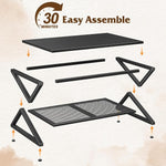 Load image into Gallery viewer, EnHomee Coffee Table with Storage, Modern Coffee Tables for Living Room with Mesh Shelf, 2 Tier Rectangular Center Table for Living Room, Bedroom, 39.4 Inch, Black Oak