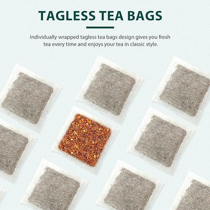 Soeos Organic Rooibos Tea, 9oz (250g), 100 Tagless Tea Bag, Naturally Caffeine Free, USDA Organic.