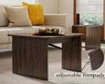 Load image into Gallery viewer, VESCASA Modern L Shaped Nesting Coffee Table Set of 2 Modular Rectangle Walnut Wood Table for Living Room