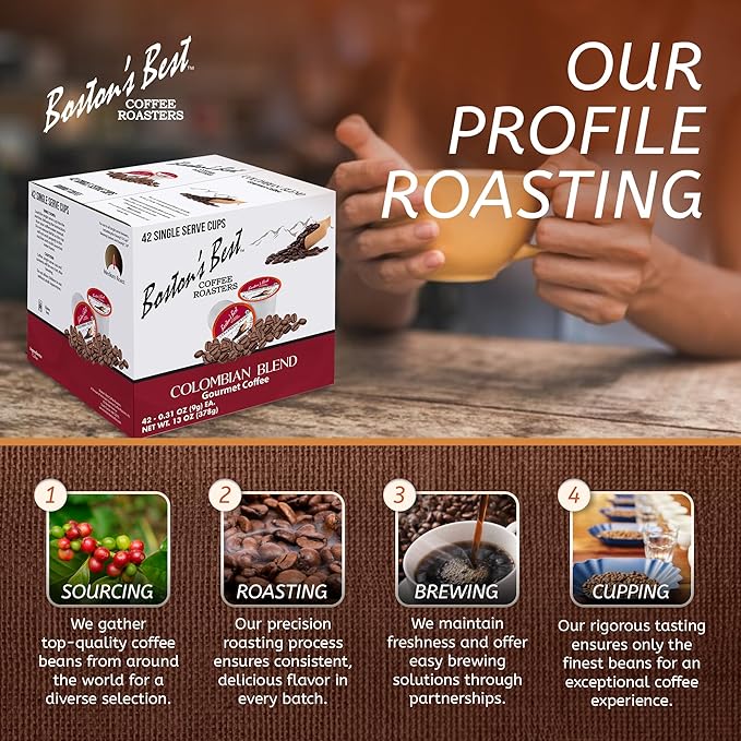 Boston’s Best - Colombian Blend Delectable Gourmet Coffee, Bold Medium Roast Compatible with Keurig Coffee Maker - 1 Count (42 Single Serve Cups)