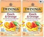 Load image into Gallery viewer, Twinings Peach &amp; Orange Herbal Tea Individually Wrapped Bags, 20 Count (Pack of 2), Juicy &amp; Fruity, Naturally Caffeine-Free, Enjoy Hot or Iced, 20 Teabags