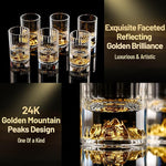 Load image into Gallery viewer, DUJUST 【2025 New Design】 Gold Mountain Shot Glasses (1.5oz), Crystal Shot Glass Set Decorated with 24K Gold Mountain, BPA-Free &amp; Lead-Free, Perfect for Décor &amp; Collection, Gift Choices - 2 pcs